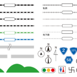地図用線路・標識パーツセット
