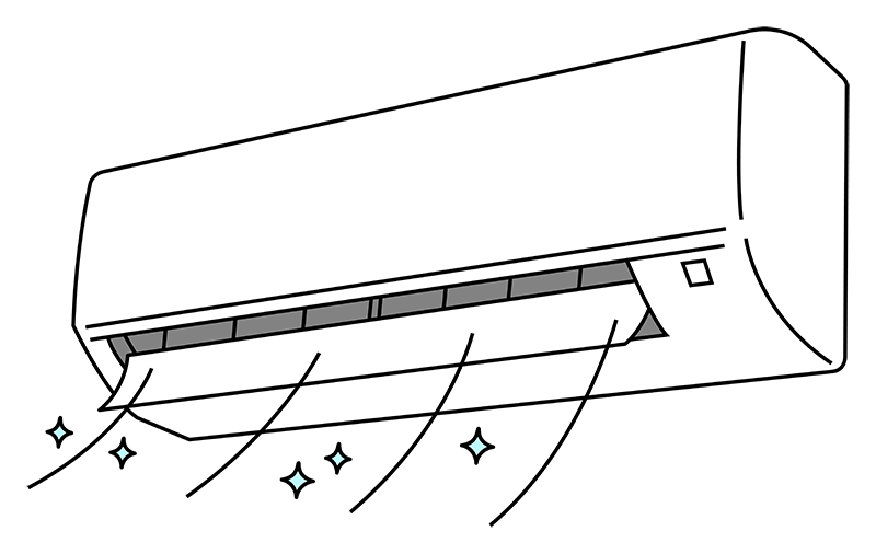 エアコンが稼働するイラスト素材