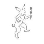 鳥獣戯画風・うさぎ２