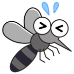 蚊のシンプルなイラスト素材・嫌がる・かわいい