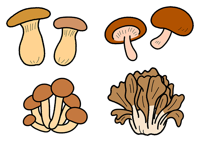 きのこイラストセット